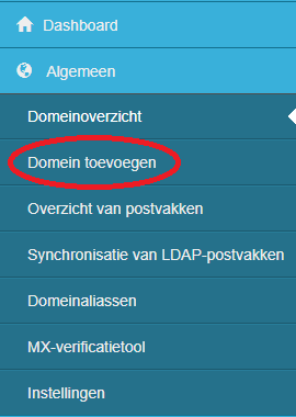 SpamExperts domeinnaam toevoegen